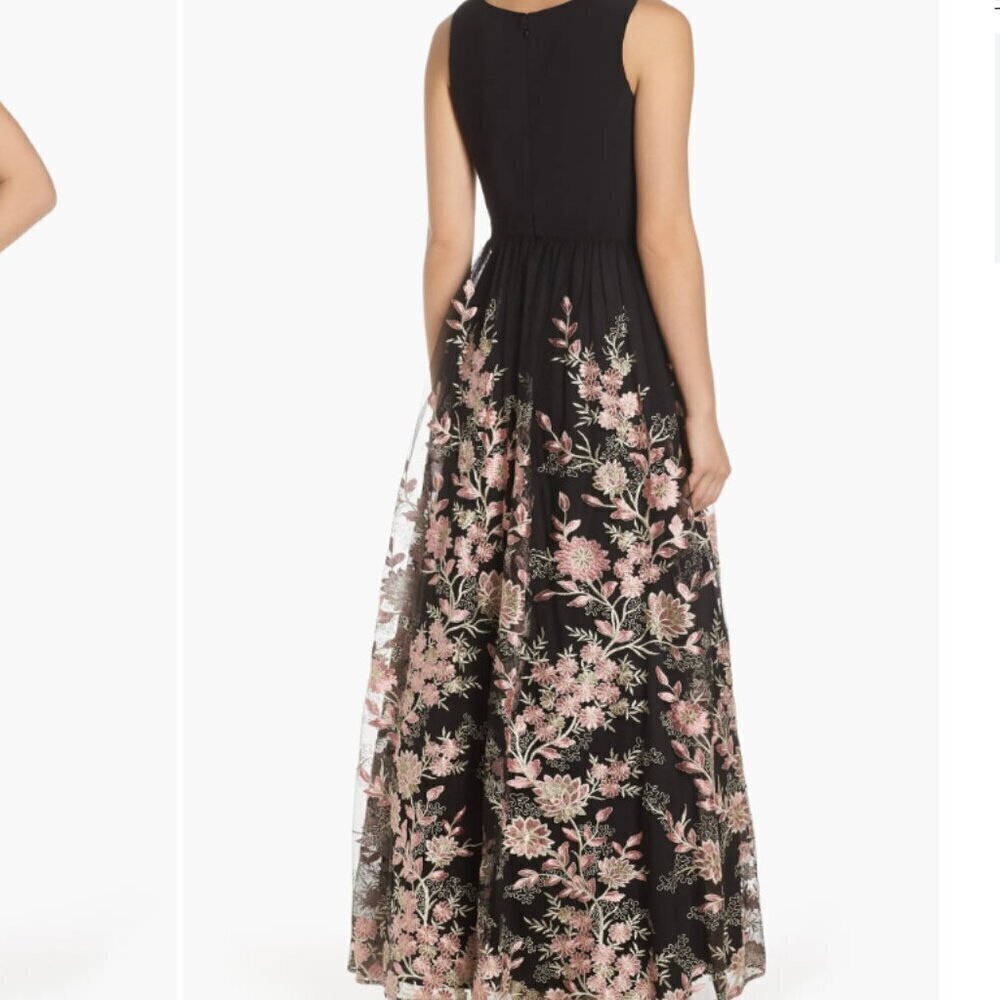 Morgan & Co. Mesh Evening Dress Gown Maxi Embroidered Sister Of Bride 1 - Picture 2 of 8